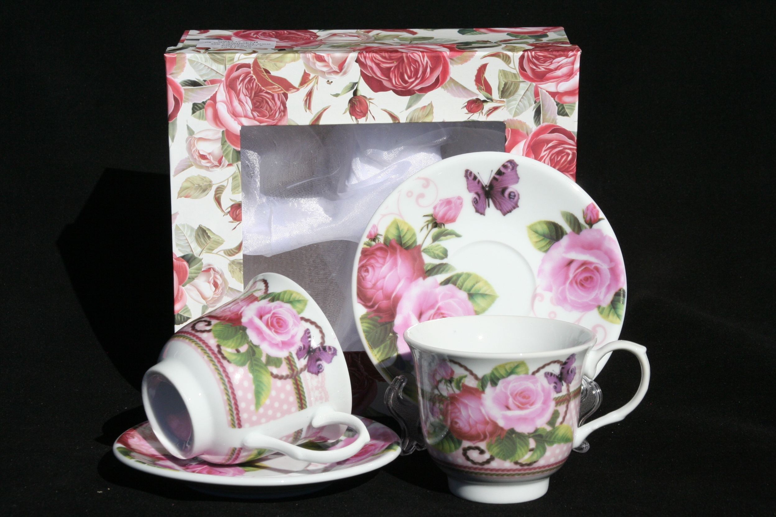 Sweet Pink Cavalier 2 Cup & Saucer Set